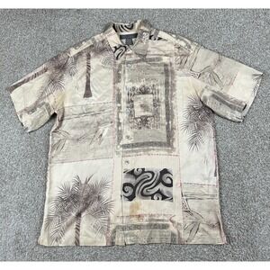 VTG Tori Richard Shirt‎ Mens Large Geometric Silk Hawaiian Button Up Abstract
